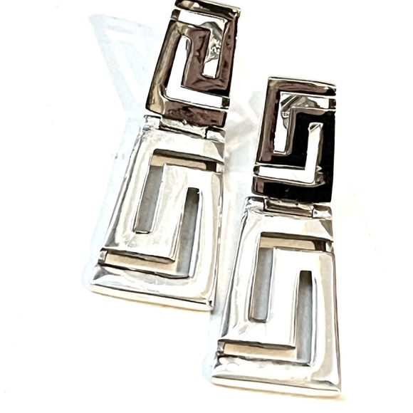 Vintage Sterling Silver Versace Hinge Earrings - Picture 1 of 7